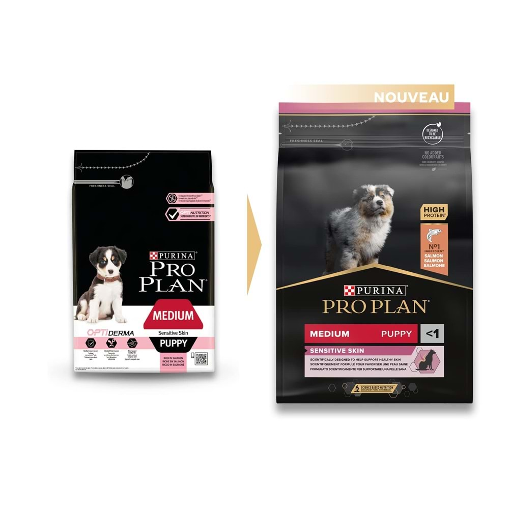 Pro Plan Puppy Medium Sensitive Skin Somonlu Orta Irk Yavru Köpek Maması 3 kg