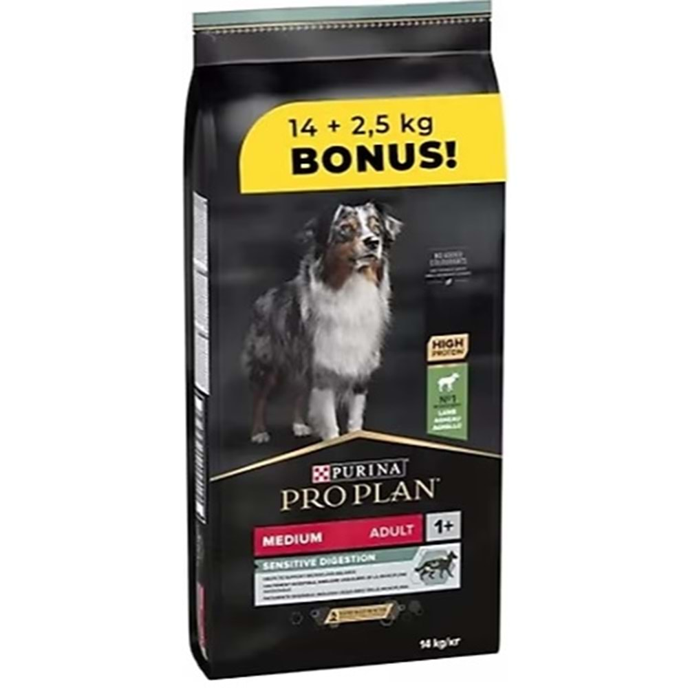 Pro Plan Sensitive Digestion Medium Kuzu Etli Yetişkin Köpek Maması 14+2.5 kg