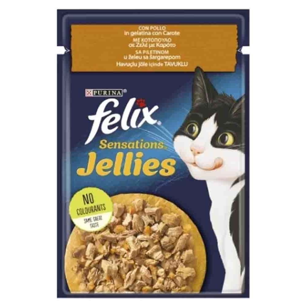 Felix Sensations Tavuklu ve Havuçlu Yaş Kedi Maması 85 gr x 12 Adet