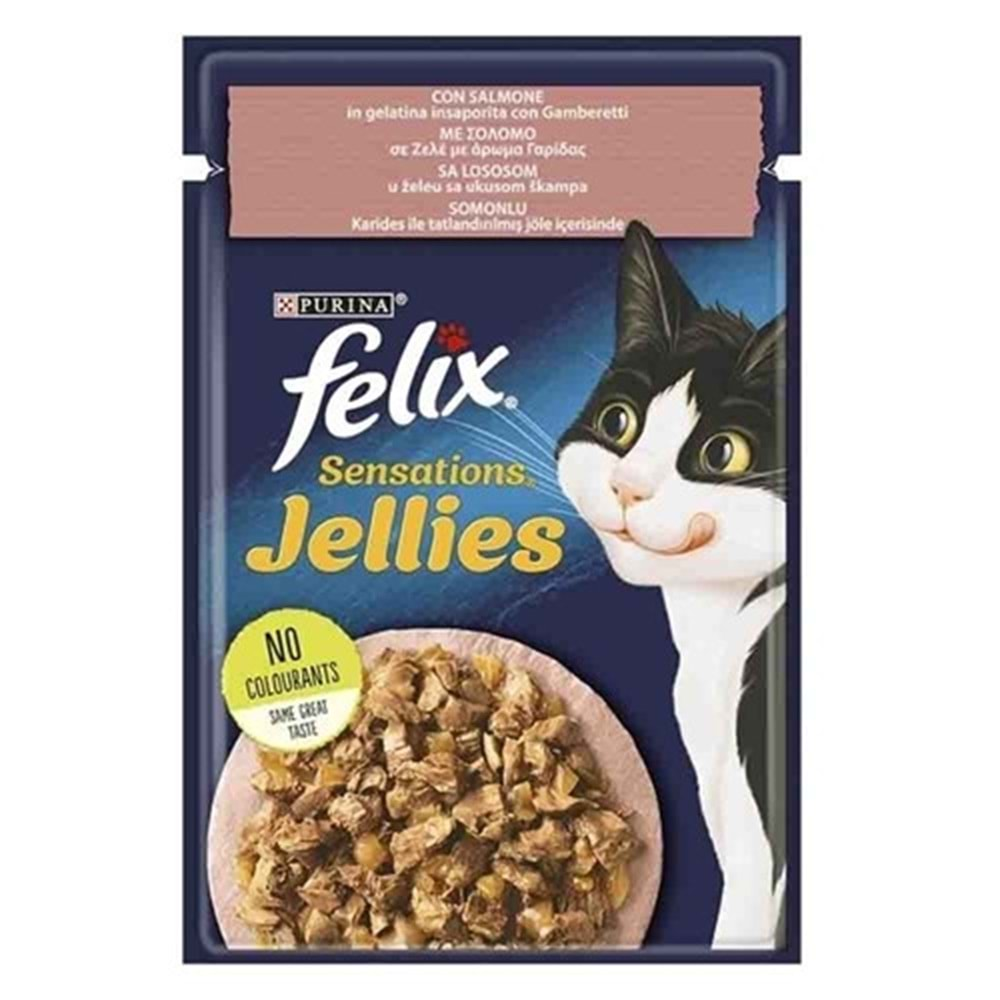 Felix Sensation Somonlu ve Karidesli Yetişkin Kedi Pouch 85gr x 12 Adet