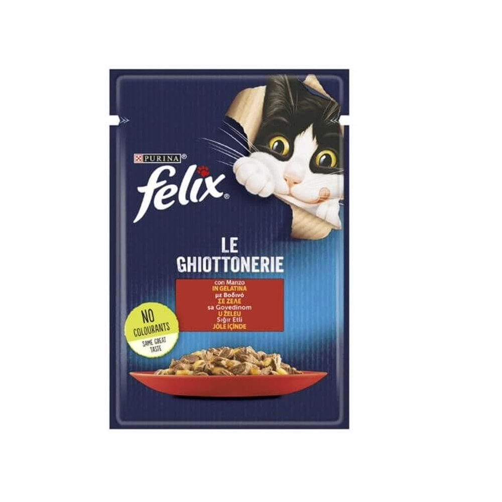 Felix Sığır Etli Yaş Kedi Maması 85 Gr x 12 Adet