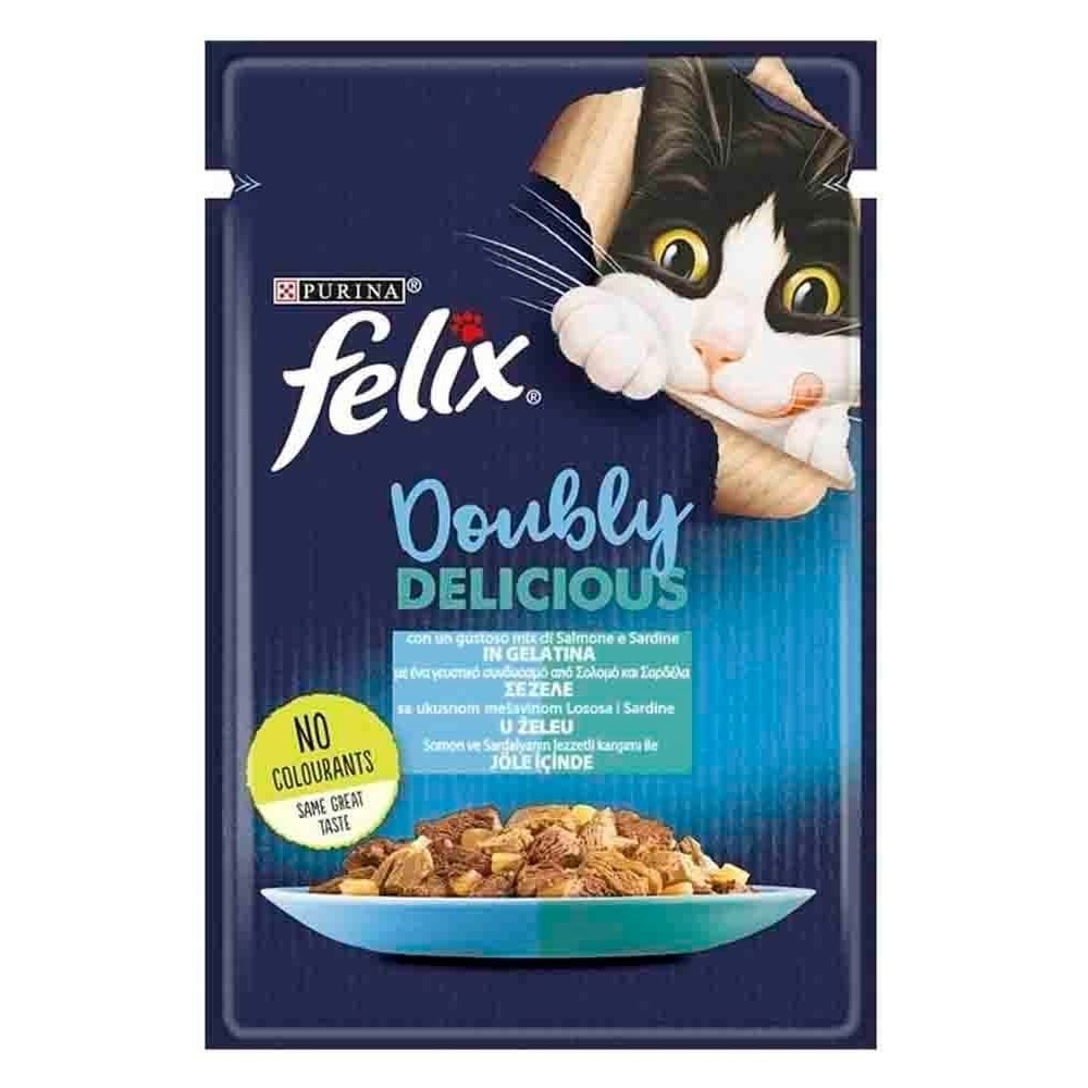 Felix Çifte Lezzet Somon & Sardalya Kedi Yaş Mama 85 Gr x 12 Adet