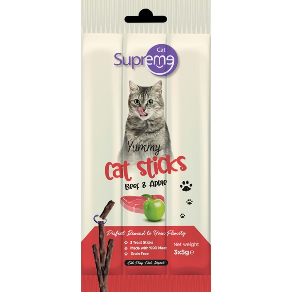 Supreme Cat Sığır Etli Ve Elmalı Ödül Çubuk 3x5 Gr x 6 adet