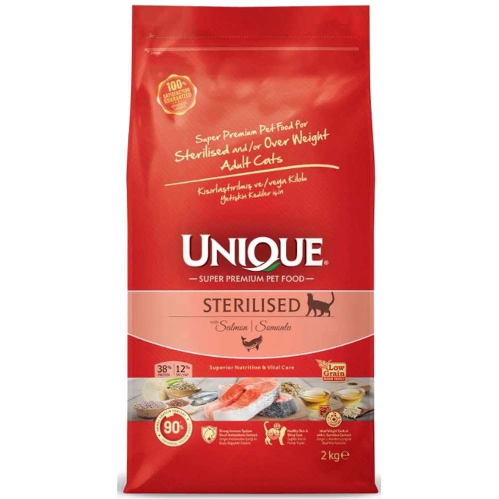 Unique Kısırlaştırılmış Kedi Maması Somonlu 2 kg