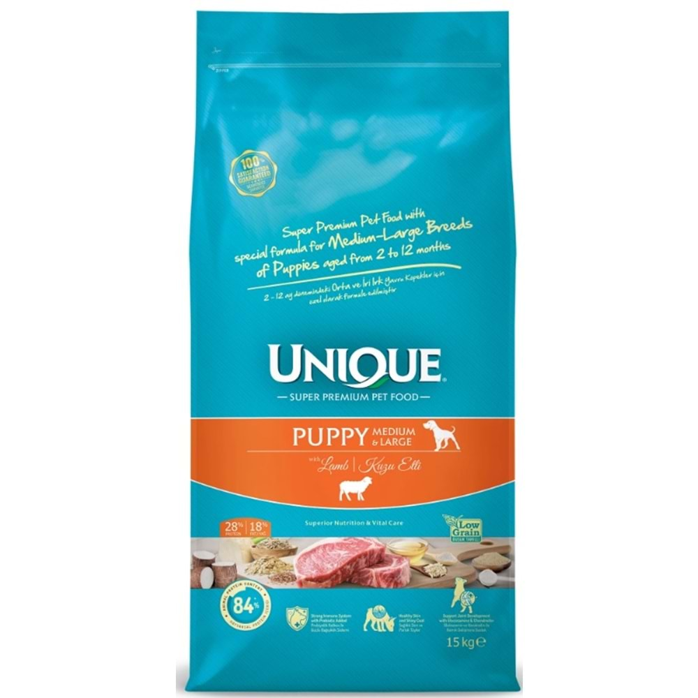 Unique Orta ve İri Irk Yavru Köpek Maması Kuzu Etli 15 kg