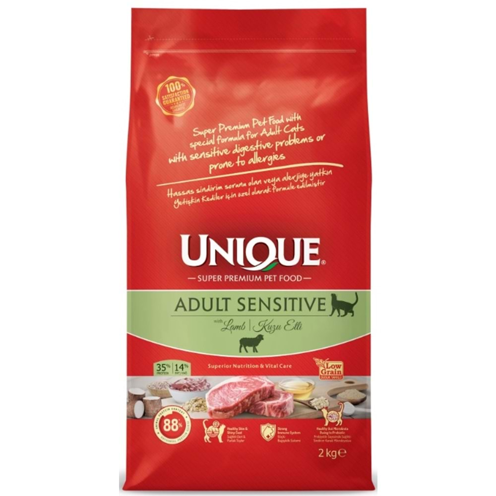 Unique Sensitive Yetişkin Kedi Maması Kuzu Etli 2 kg