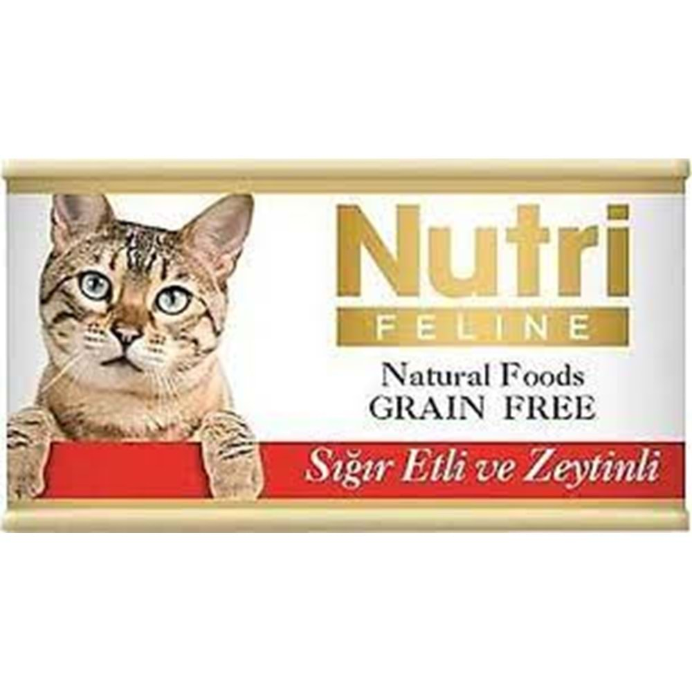 Nutri Kedi Sığır Etli Zeytinli Yaş Mama 85 gr x 12 Adet