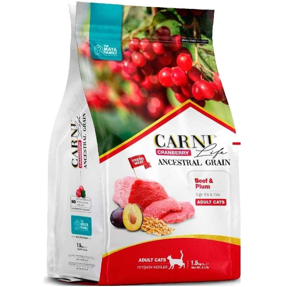 Carnı Lıfe Cranberry Ancestral Graın Kedi Dana & Erik Yetişkin 1.5 Kg