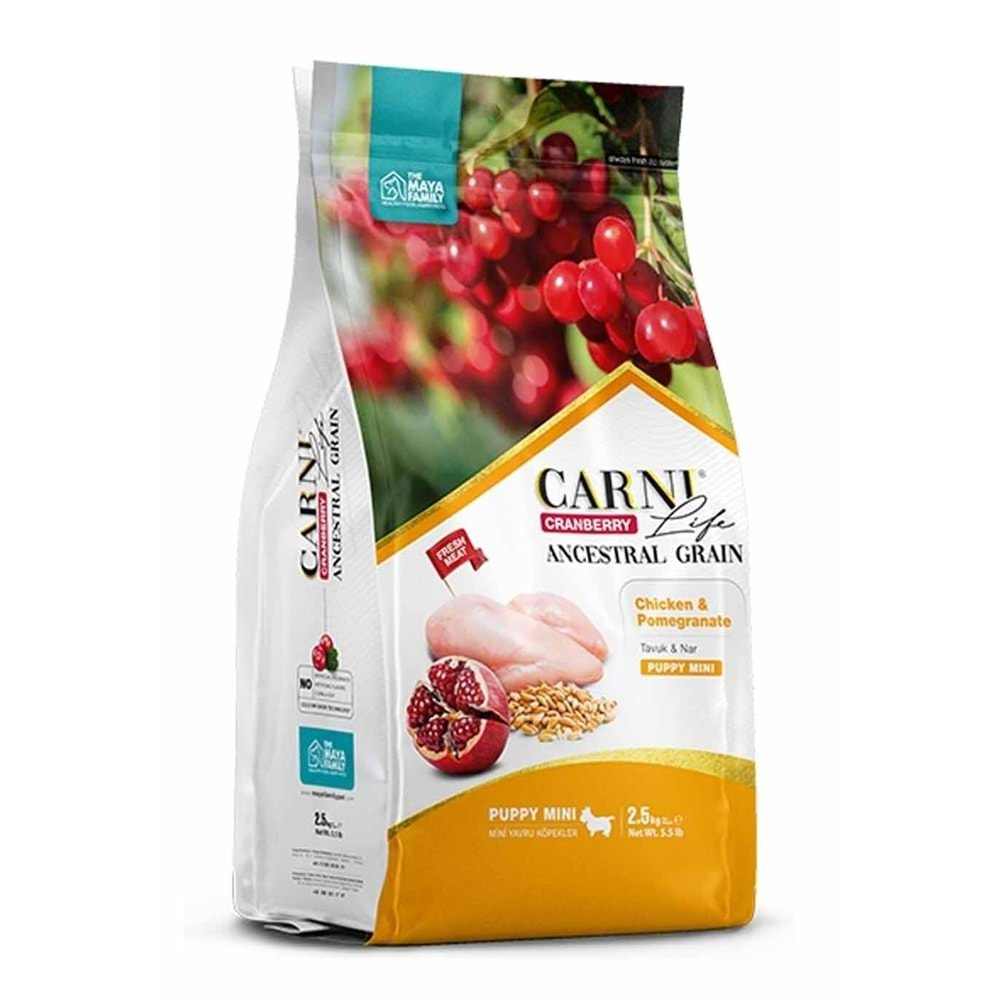 Carnı Lıfe Cranberry Ancestral Graın Köpek Tavuk & Nar Puppy Mını 2.5 Kg