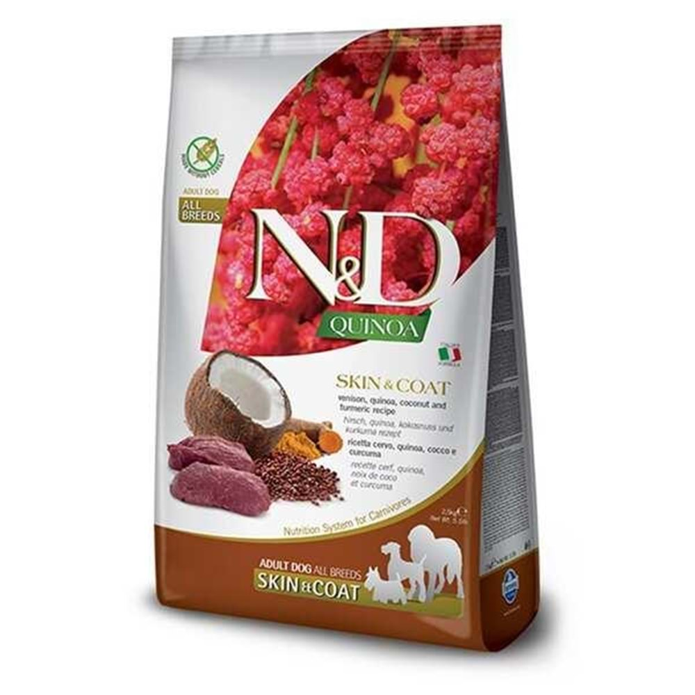 N&D Quınoa Tahılsız Köpek Skın & Coat Geyik 2,5 Kg