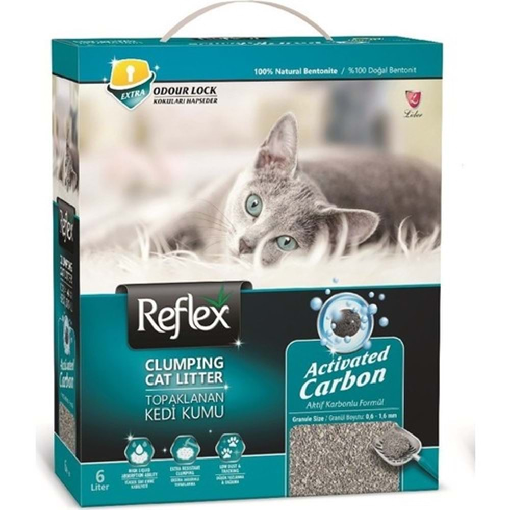 REFLEX AKTİF KARBONLU TOPAKLANAN KEDİ KUMU 6 LT