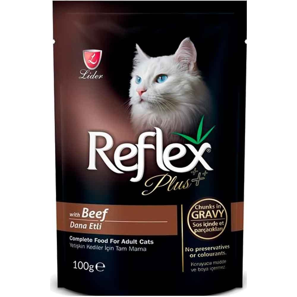 Reflex Plus Pouch Parça Etli Biftekli Kedi Konservesi 100 Gr x 12 Adet