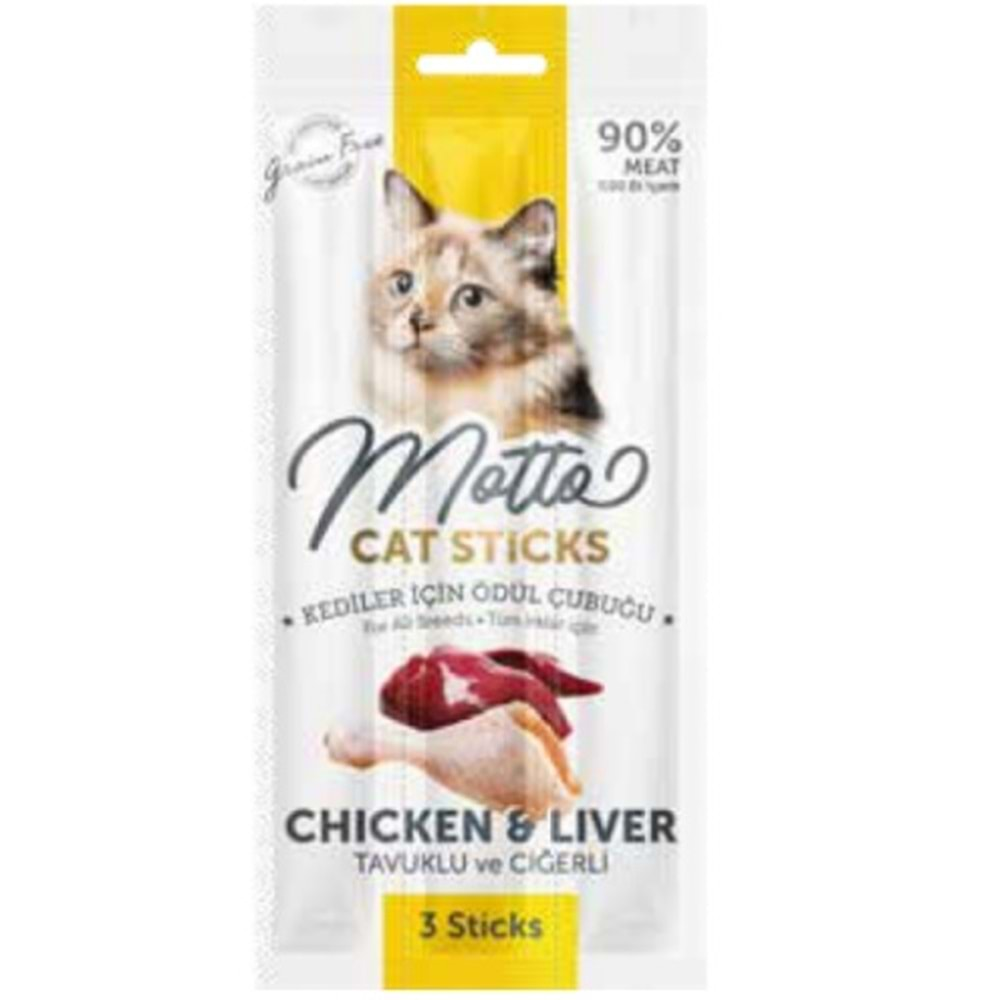 Motto Yetişkin Kedi Tavuk Ve Ciğerli Ödül Çubuğu 3x5 gr x 6 Adet