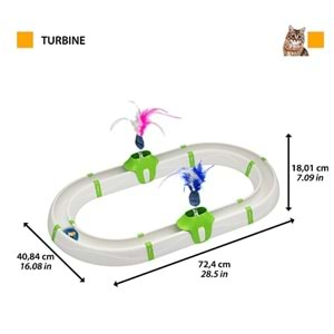 Ferplast Turbine Eğlenceli Kedi Oyuncağı İki Tüylü Küçük Parlayan Top