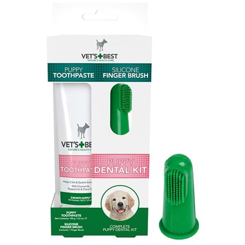 Vet's Best Yavru Köpekler İçin Diş Ve Ağız Bakım Seti 100 Gr (Parmak Diş Fırçası ve Diş Macunu)