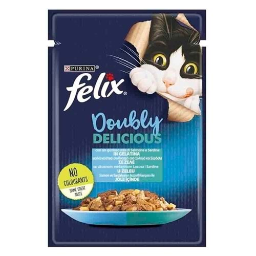 Felix Çifte Lezzet Somon & Sardalya Kedi Yaş Mama 85 Gr x 12 Adet