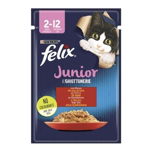 Felix Yavru Sığır Etli Kedi Yaş Mama 85Gr x 12 Adet