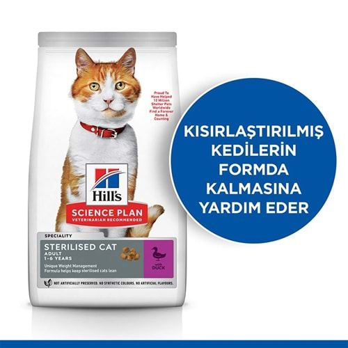 Hill's SCIENCE PLAN Ördekli Kısırlaştırılmış Kedi Maması 10kg