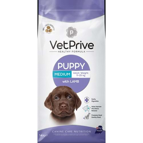 Vet Prive Dog Puppy Medıum Wıth Lamb 14 Kg