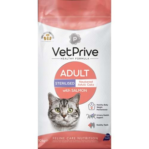 Vet Prive Cat Adult Sterılsed Wıth Salmon 10 kg