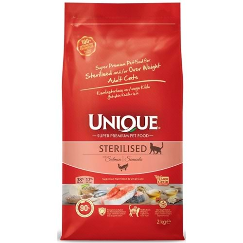 Unique Kısırlaştırılmış Kedi Maması Somonlu 2 kg