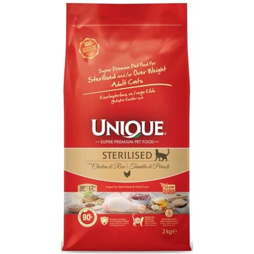 Unique Kısırlaştırılmış Kedi Maması Tavuklu 2 kg