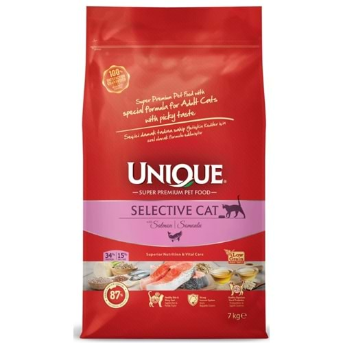 Unique Selective Yetişkin Kedi Maması Somonlu 7 kg