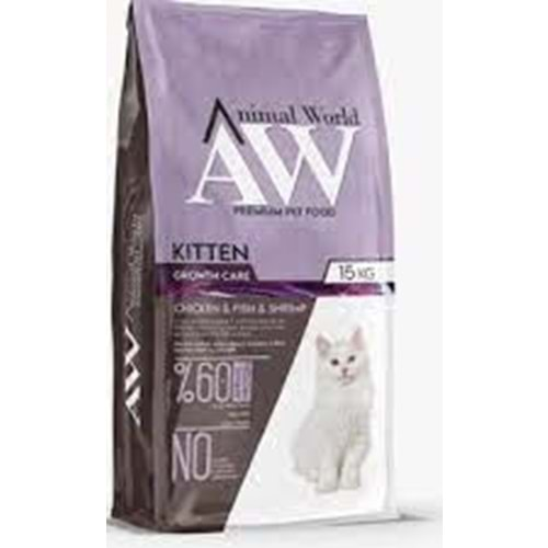 Animal World Growth Care Kitten Chicken & Shrimp 15 Kg