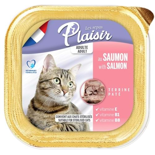 Plaisir Somonlu Kedi Yaş Mama 100 gr x 6 Adet