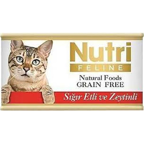 Nutri Kedi Sığır Etli Zeytinli Yaş Mama 85 gr x 12 Adet