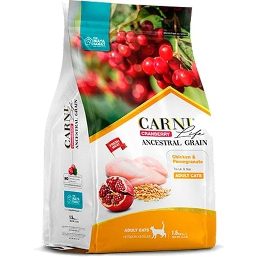 Carnı Lıfe Cranberry Ancestral Graın Kedi Tavuk & Nar Yetişkin 1.5 Kg