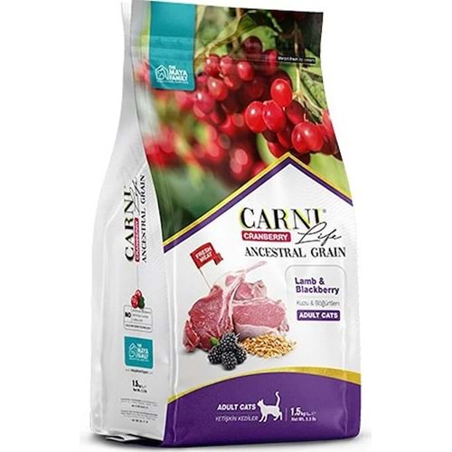 Carnı Lıfe Cranberry Ancestral Graın Kedi Kuzu & Böğürtlen Yetişkin 1.5 Kg