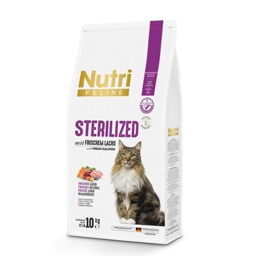 Nutri Feline Somonlu Sterilised Kısırlaştırılmış Tahılsız Kedi Maması 10 kg