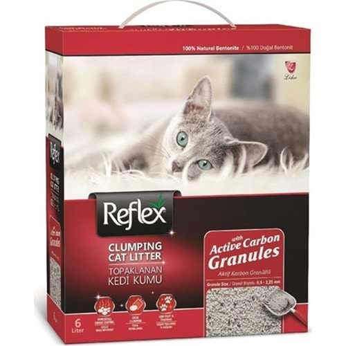 REFLEX GRANÜL AKTF KARBONLU TOPAKLNN KEDİ KUMU 6LT