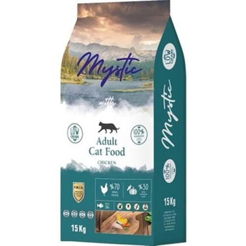 Mystic Az Tahıllı Yetişkin Kedi Maması Tavuk etli 15 kg