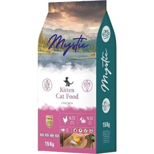 Mystic Az Tahıllı Yavru Kedi Maması Tavuk etli 15 kg