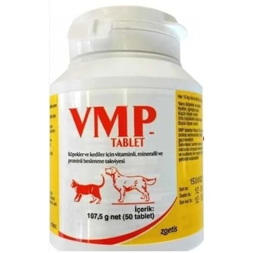 Zoetis VMP Kedi ve Köpek Vitamin Mineral Protein Komplaxi 50 Tablet