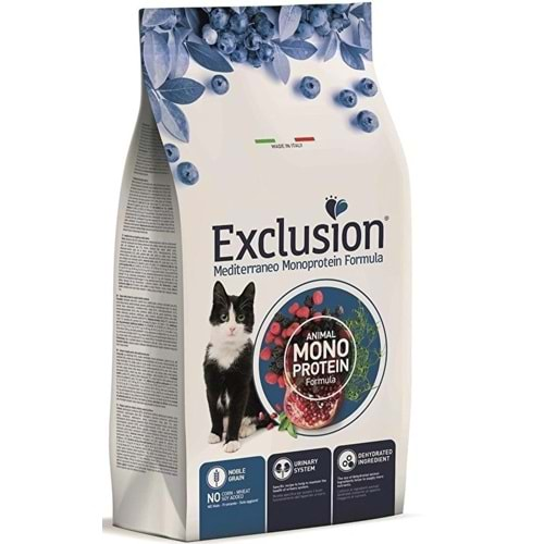 Exclusion Monoprotein Sığır Etli ve Narlı Düşük Tahıllı Kısırlaştırılmış Kedi Maması 12 Kg