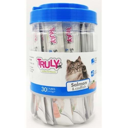 Truly Somon Balıklı ve Morino Balıklı Krema Kedi Ödül Maması 14gr (30'lu)